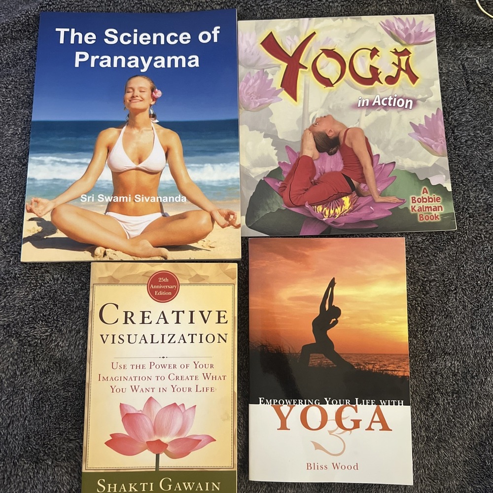 Yoga & Mind Body Wellness Book Lot 4 Books  Meditation,Visualization & Pranayama